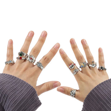 DAIIIBABYYY  -  Gothic Style Metal Set Rings Fashion Jewelry Open Ring for Men Jewelry Trendy Finger Ring Women Accessories Friend Gifts